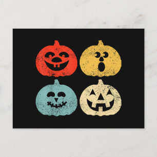 Vintage Halloween Pumpkin Funny Retro Gift Holiday Postcard