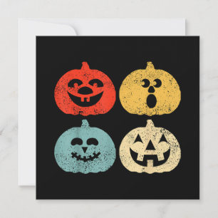 Vintage Halloween Pumpkin Funny Retro Gift Invitation