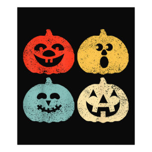 Vintage Halloween Pumpkin Funny Retro Gift Photo Print