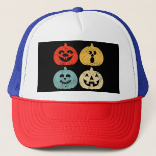 Vintage Halloween Pumpkin Funny Retro Gift Trucker Hat