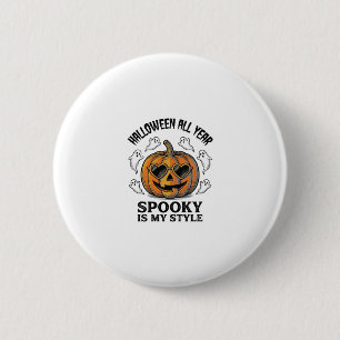 Vintage Halloween Pumpkin Ghost Engraving Shirt_1 6 Cm Round Badge