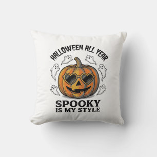 Vintage Halloween Pumpkin Ghost Engraving Shirt_1 Cushion