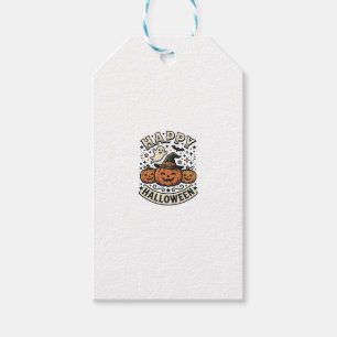 Vintage Halloween Pumpkin Ghost Shirt Design_1 Gift Tags