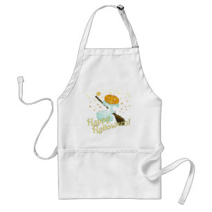 Vintage Halloween Pumpkin Ghost Standard Apron