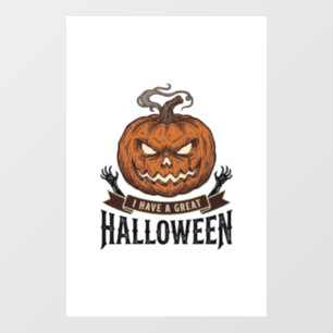 Vintage Halloween Pumpkin Gothic Shirt Design_1 Window Cling