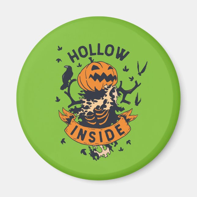Vintage Halloween Pumpkin Graphic Hollow Inside Magnet (Front)