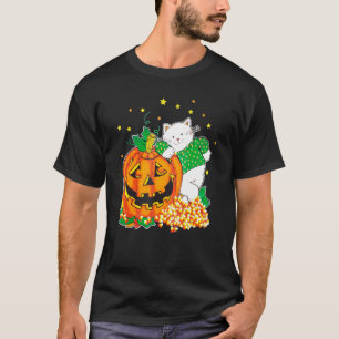 Vintage Halloween Pumpkin Kitten Cat Candy Corn T-Shirt
