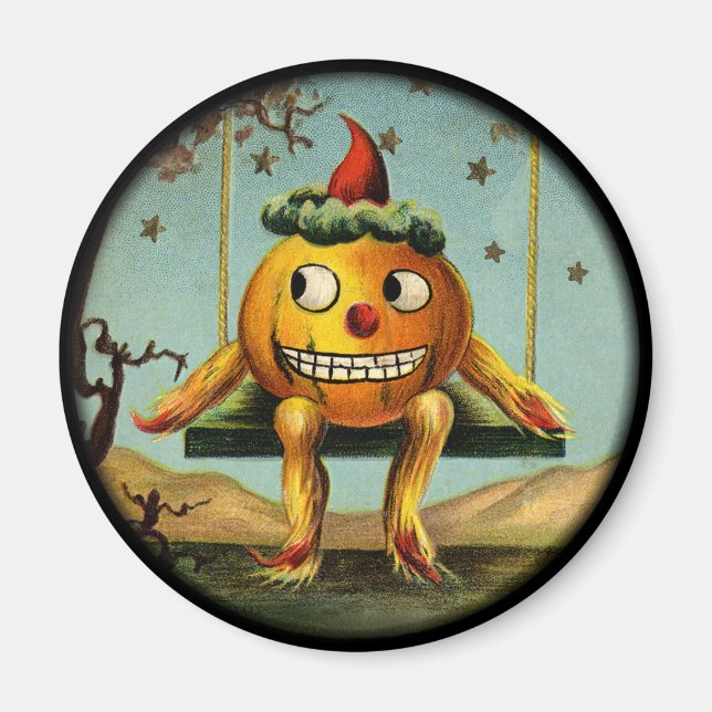 Vintage Halloween Pumpkin Magnet (Front)
