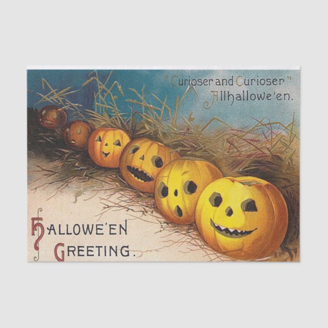 Vintage Halloween pumpkin party tissue Tissue Paper (Front)