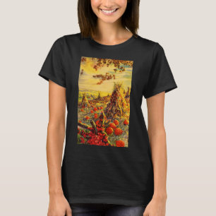 Vintage Halloween Pumpkin Patch with Haystacks T-Shirt