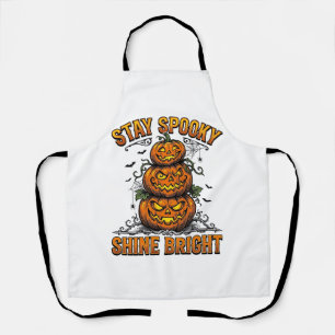 Vintage Halloween Pumpkin Spooky Bright Shirt Desi Apron