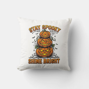 Vintage Halloween Pumpkin Spooky Bright Shirt Desi Cushion