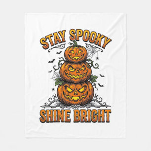 Vintage Halloween Pumpkin Spooky Bright Shirt Desi Fleece Blanket
