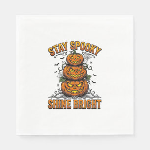 Vintage Halloween Pumpkin Spooky Bright Shirt Desi Napkin