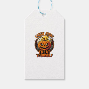 Vintage Halloween Pumpkin Treat Yourself Shirt_1 Gift Tags