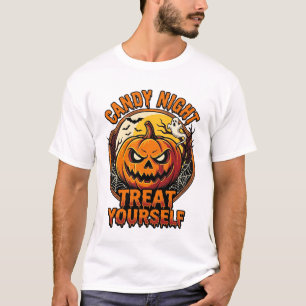 Vintage Halloween Pumpkin Treat Yourself Shirt_1 T-Shirt