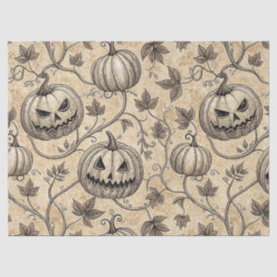 Vintage Halloween Pumpkin Vine Pattern Tissue Paper