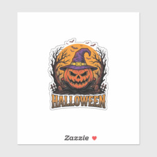 Vintage Halloween Pumpkin Witch Hat Graphic_1