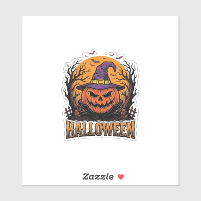 Vintage Halloween Pumpkin Witch Hat Graphic_1 (Sheet)