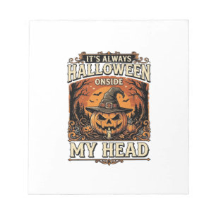 Vintage Halloween Pumpkin Witch Hat Shirt Design_1 Notepad