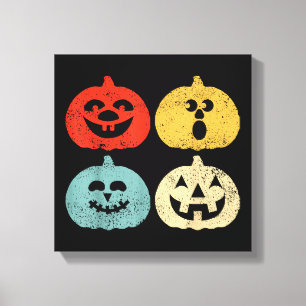 Vintage Halloween Pumpkin Women, Men, Kids, Funny  Canvas Print