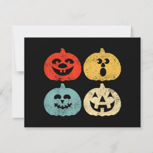 Vintage Halloween Pumpkin Women, Men, Kids, Funny Holiday Card