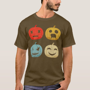 Vintage Halloween Pumpkin Women Men Kids Funny Ret T-Shirt