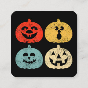 Vintage Halloween Pumpkin Women, Men, Kids, Funny Square Business Card