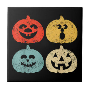 Vintage Halloween Pumpkin Women, Men, Kids, Funny Tile