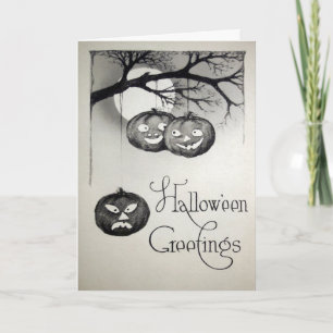Vintage Halloween Pumpkins Card  