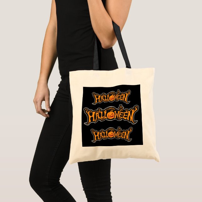 Vintage Halloween Pumpkins Tote Bag (Front (Product))