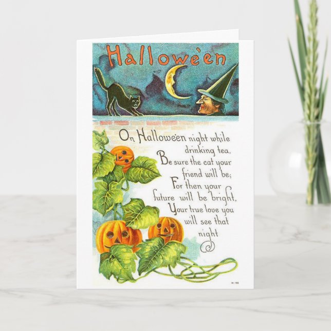 Vintage Halloween - Reading the Tea Leaves, Card (Front)