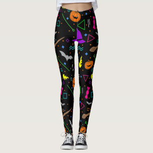 vintage halloween retro memphis 1980s leggings
