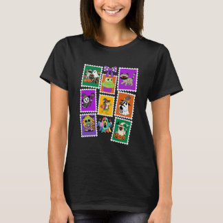 Vintage Halloween Retro Postage Stamp  T-Shirt