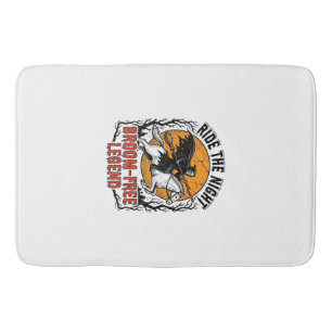 Vintage Halloween Rider Broom-Free Spooky Art_1 Bath Mat