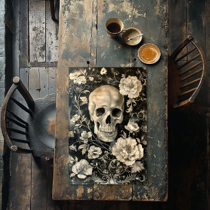 Vintage Halloween Rose Gothic Skeleton Decoupage  Tissue Paper