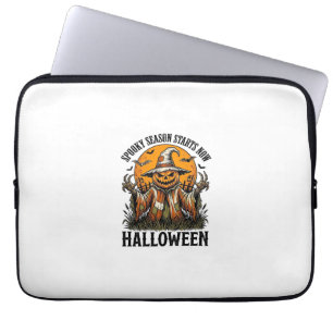 Vintage Halloween Scarecrow Pumpkin Witch Shirt_1 Laptop Sleeve