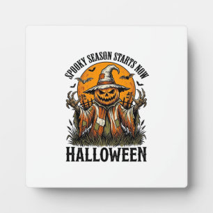 Vintage Halloween Scarecrow Pumpkin Witch Shirt_1 Plaque