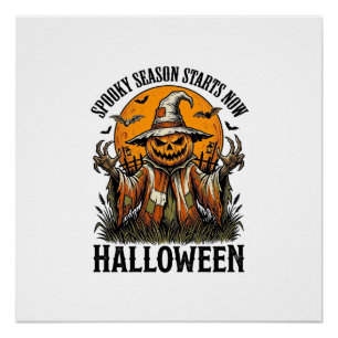 Vintage Halloween Scarecrow Pumpkin Witch Shirt_1 Poster