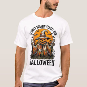 Vintage Halloween Scarecrow Pumpkin Witch Shirt_1 T-Shirt