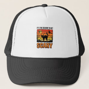 Vintage Halloween Scary Cat Witch Shirt Design_1 Trucker Hat