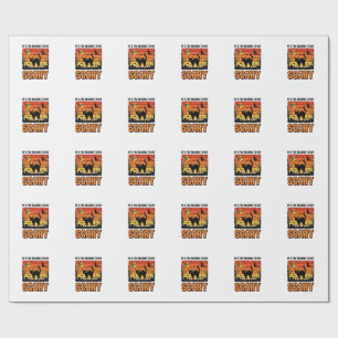 Vintage Halloween Scary Cat Witch Shirt Design_1 Wrapping Paper