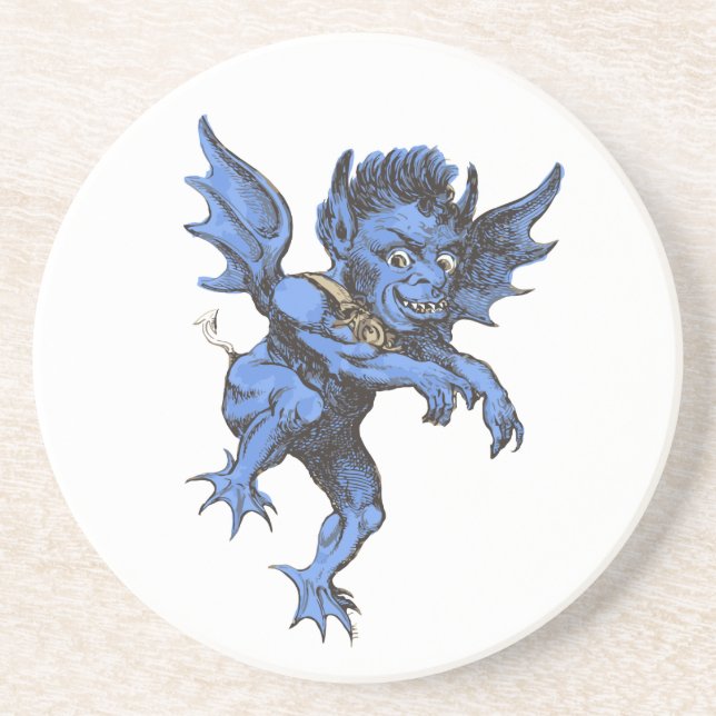 Vintage Halloween, Scary Evil Gargoyle Demon Coaster (Front)