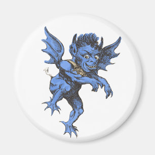 Vintage Halloween, Scary Evil Gargoyle Demon Magnet
