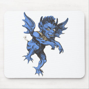 Vintage Halloween, Scary Evil Gargoyle Demon Mouse Mat