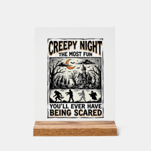 Vintage Halloween Scary Fun Horror Shirt Design_1 Acrylic Sign