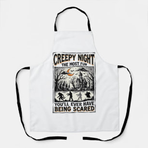 Vintage Halloween Scary Fun Horror Shirt Design_1 Apron