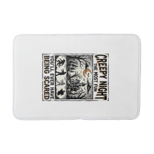 Vintage Halloween Scary Fun Horror Shirt Design_1 Bath Mat