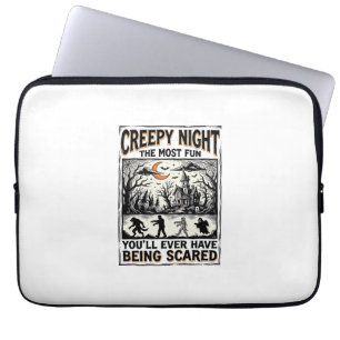 Vintage Halloween Scary Fun Horror Shirt Design_1 Laptop Sleeve