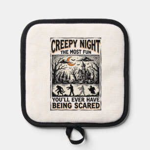 Vintage Halloween Scary Fun Horror Shirt Design_1 Pot Holder